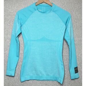 FIGS Scrub Top Womens Sz S Blue Star Wars Jawa Seamless Long Sleeve Underscrub